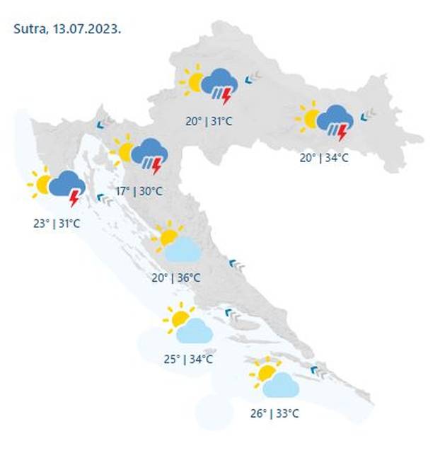 Vrijeme Danas I Sutra U Hrvatskoj Prognoza DHMZ 24sata