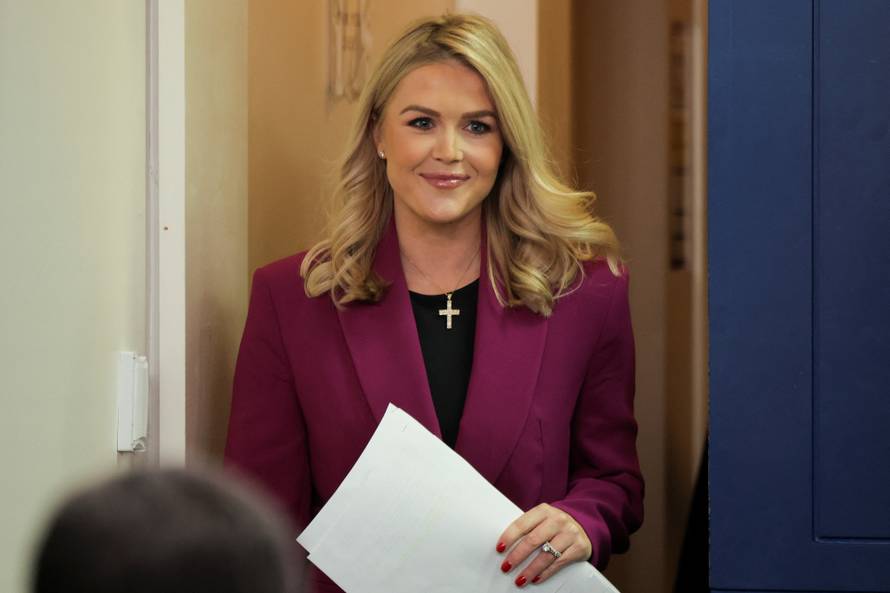 White House Press Secretary Leavitt first daily briefing at the White House