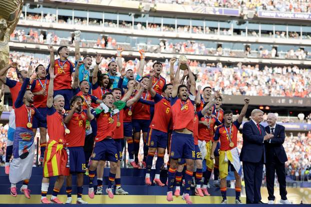 U.S. President Trump attends the FIFA World Cup 2026 Final between Spain and Argentina at New York New Jersey Stadium
