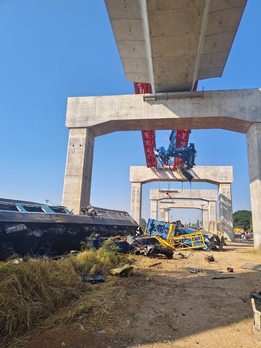 Multiple casualties after crane falls on train in Thailand's northeast