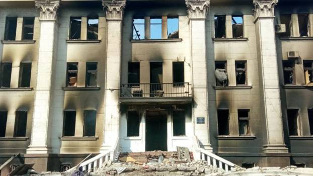 Theatre hall was bombed in Mariupol