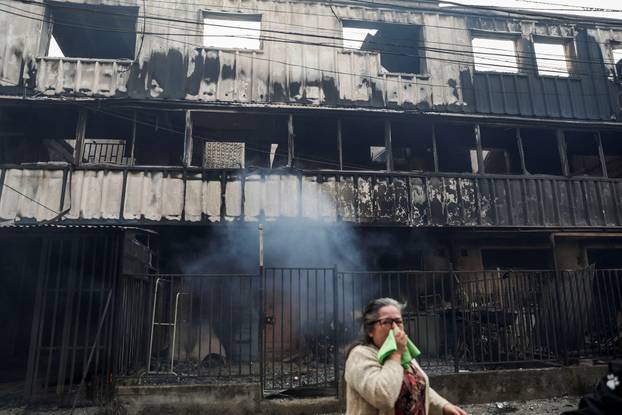 Wildfire burns in Chile