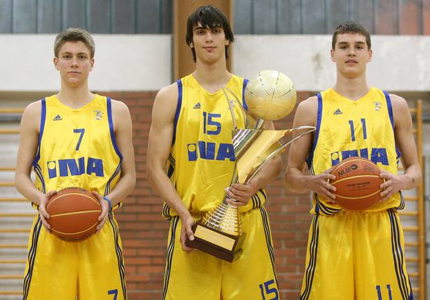 Zagreb: Dominik Mavra, Dario Šari? i Mario Hezonja, juniori KK Zagreb CO