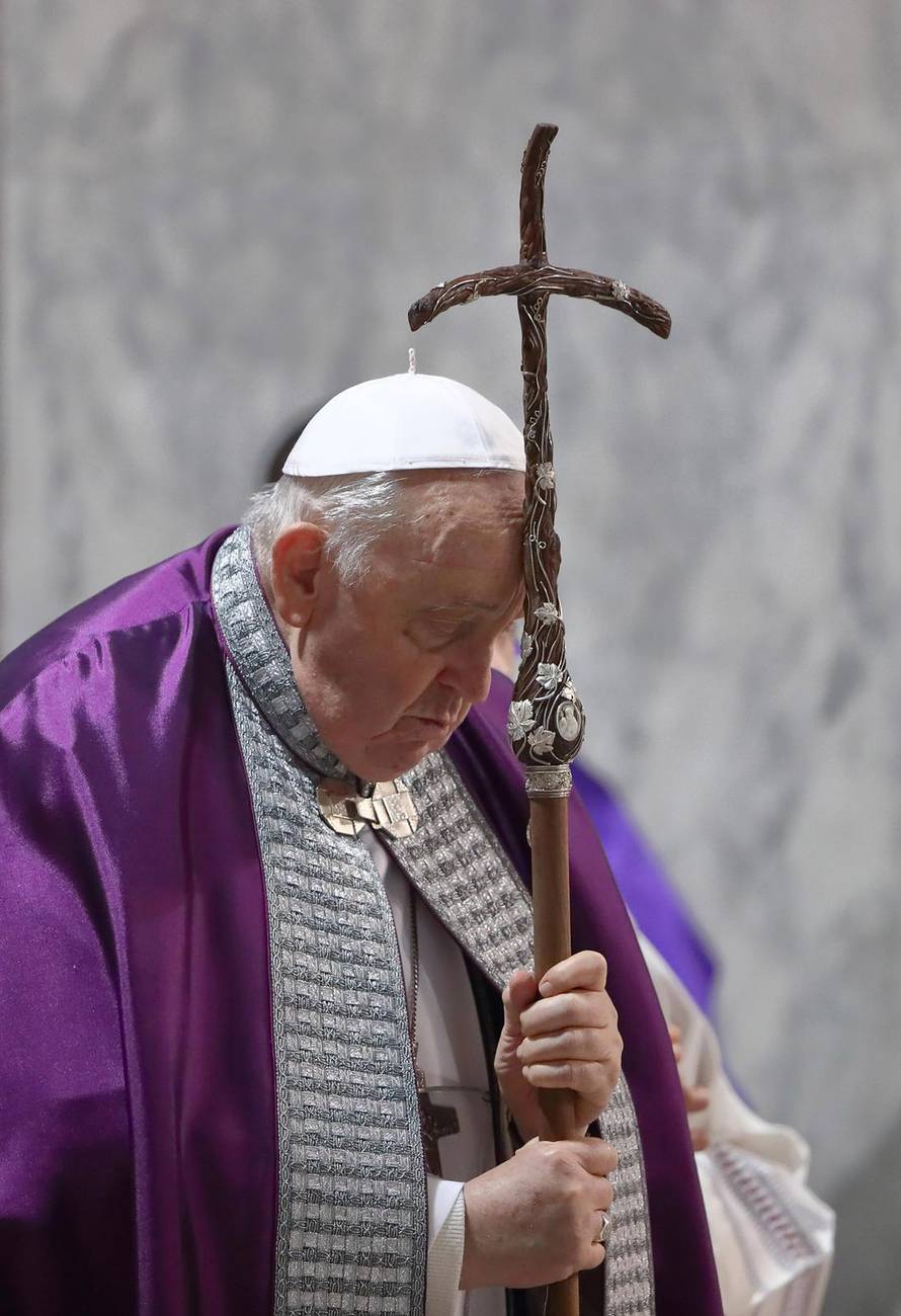 Pope Francis presides over the Holy Mass with the imposition of the ashes in the Basilica of Santa Sabina