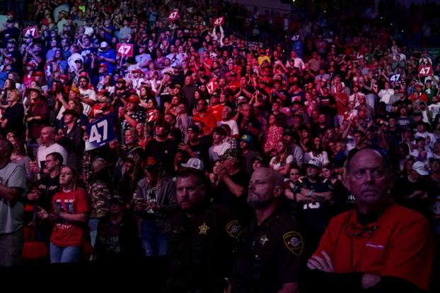 Republican presidential nominee and former U.S. President Donald Trump campaigns in Green Bay, Wisconsin