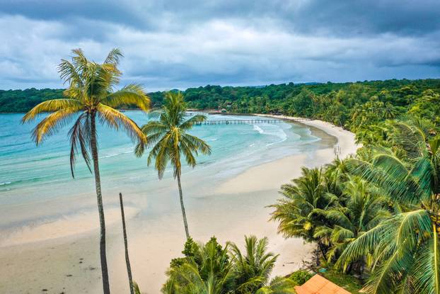 Bang Bao beach, wooden pier, in Koh Kood, Trat, Thailand