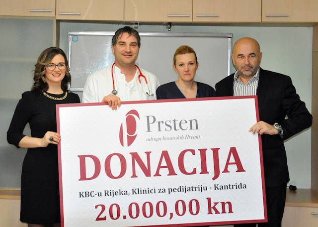 Udruga donirala riječkoj Klinici za pedijatriju 20.000 kuna