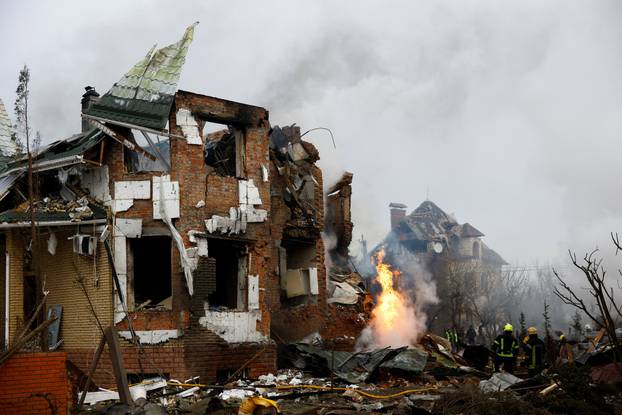 Aftermath of Russian drone and missile strikes in Kyiv