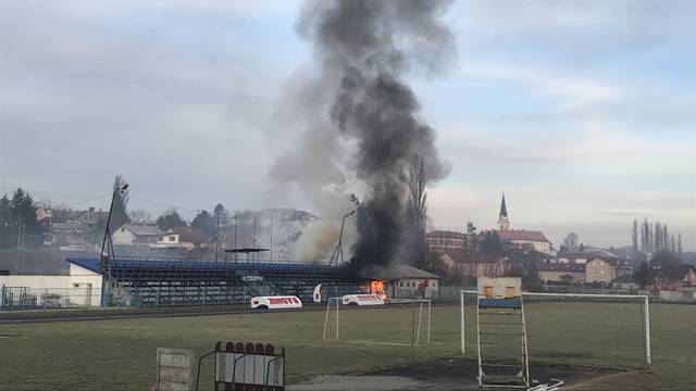 Požar u Križevcima: Gorjela je tribina na stadionu NK Radnik