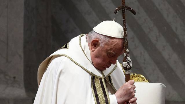 Pope Francis begins four days of Easter events with the Chrism Mass in St. Peter's Basilica at the Vatican