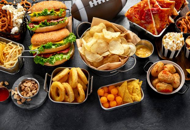 Beer and snacks set. Football season or fans party concept.