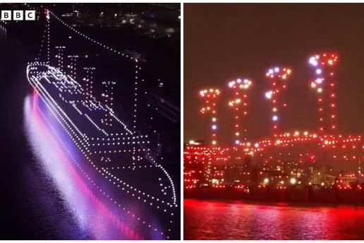 VIDEO Spektakl na nebu! Skoro 1000 dronova o&zcaron;ivjelo je Titanic