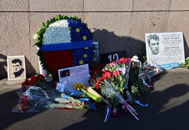 The 10th anniversary of the assassination of Russian opposition politician Boris Nemtsov in Moscow