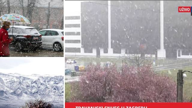 VIDEO Snijeg u travnju: Padaju krpe u Zagrebu, zabijelilo pola unutrašnjosti, a bit će ga još...