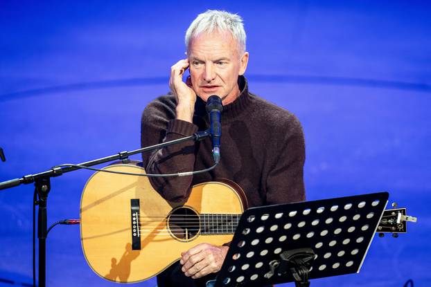 British artist Sting announces a new musical on a press event at Ostre Gasvaerk Theater in Copenhagen