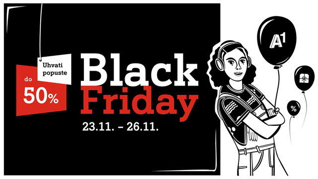 Vrijeme je za Black Friday na A1 webu s popustima 20 - 90%