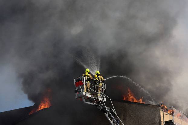 Fire at an apartment building, in Berlin
