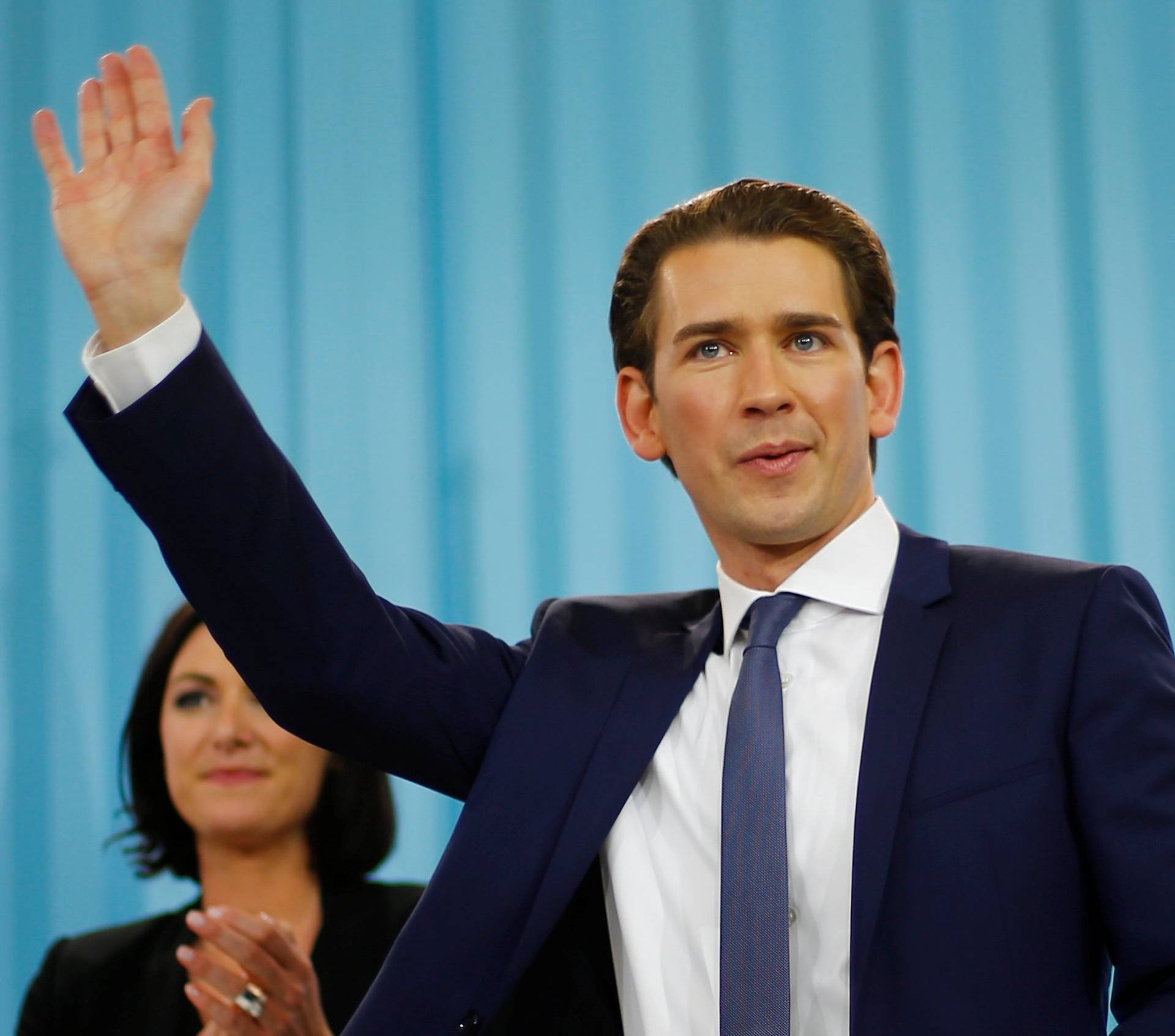 Top candidate of the People's Party (OeVP) Sebastian Kurz attends his party's meeting in Vienna