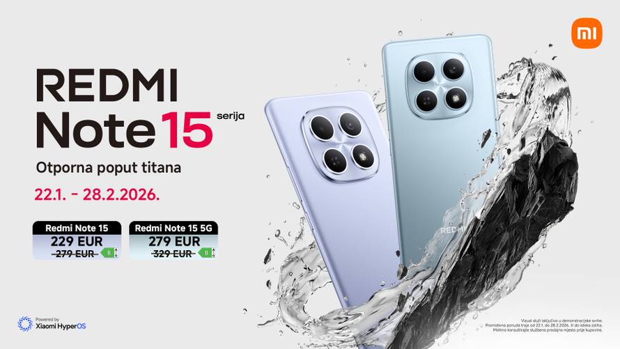 Xiaomi Redmi Note 15 službeno u Hrvatskoj. Izdržljiviji, bolja kamera i baterija, ovo su detalji