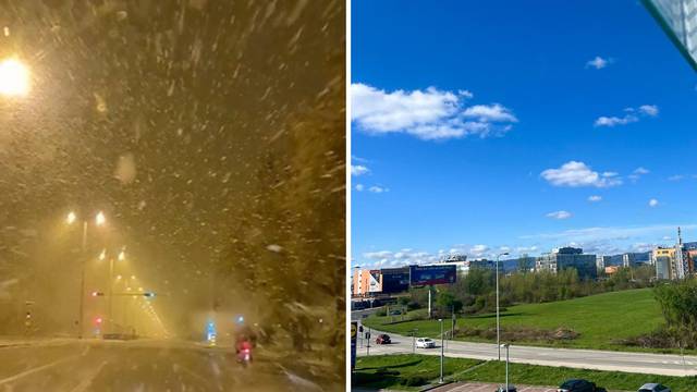 Nevjerojatna snimka! Ovo je Zagreb u samo 10 sati razlike - u noći mećava, a popodne 12°C