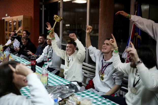 Demonstrators protest to mark the first anniversary of the fatal November 2024 Novi Sad railway station canopy collapse, in Novi Sad