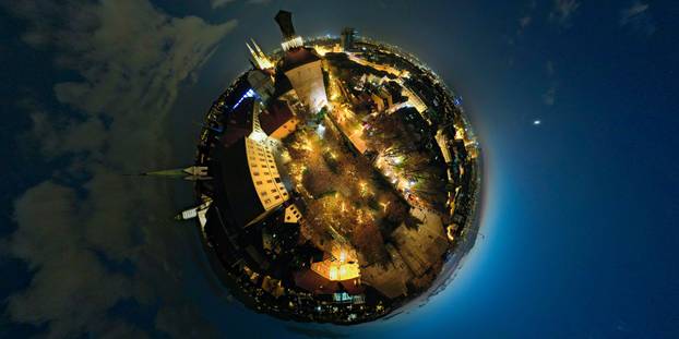 Pogled iz zraka na Advent u Zagrebu