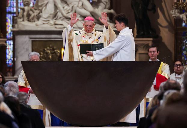 First Mass in the restored Paris Notre-Dame Cathedral, five and a half years after a devastating fire