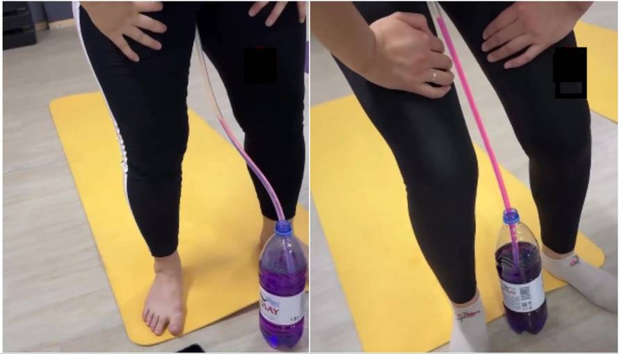 Kegelove vježbe kakve još niste vidjeli: Intimnim dijelom tijela povlači tekućinu kroz cijev