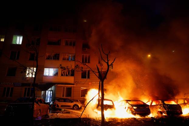 Aftermath of Russian missile and drone attack in Kyiv