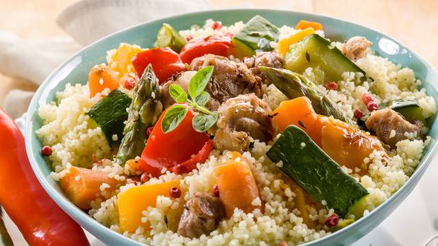 cous cous with meat  and vegetables