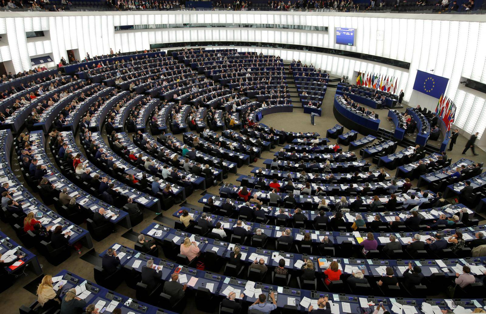 FILE PHOTO: Members of the European Parliament take part in a voting session in Strasbourg