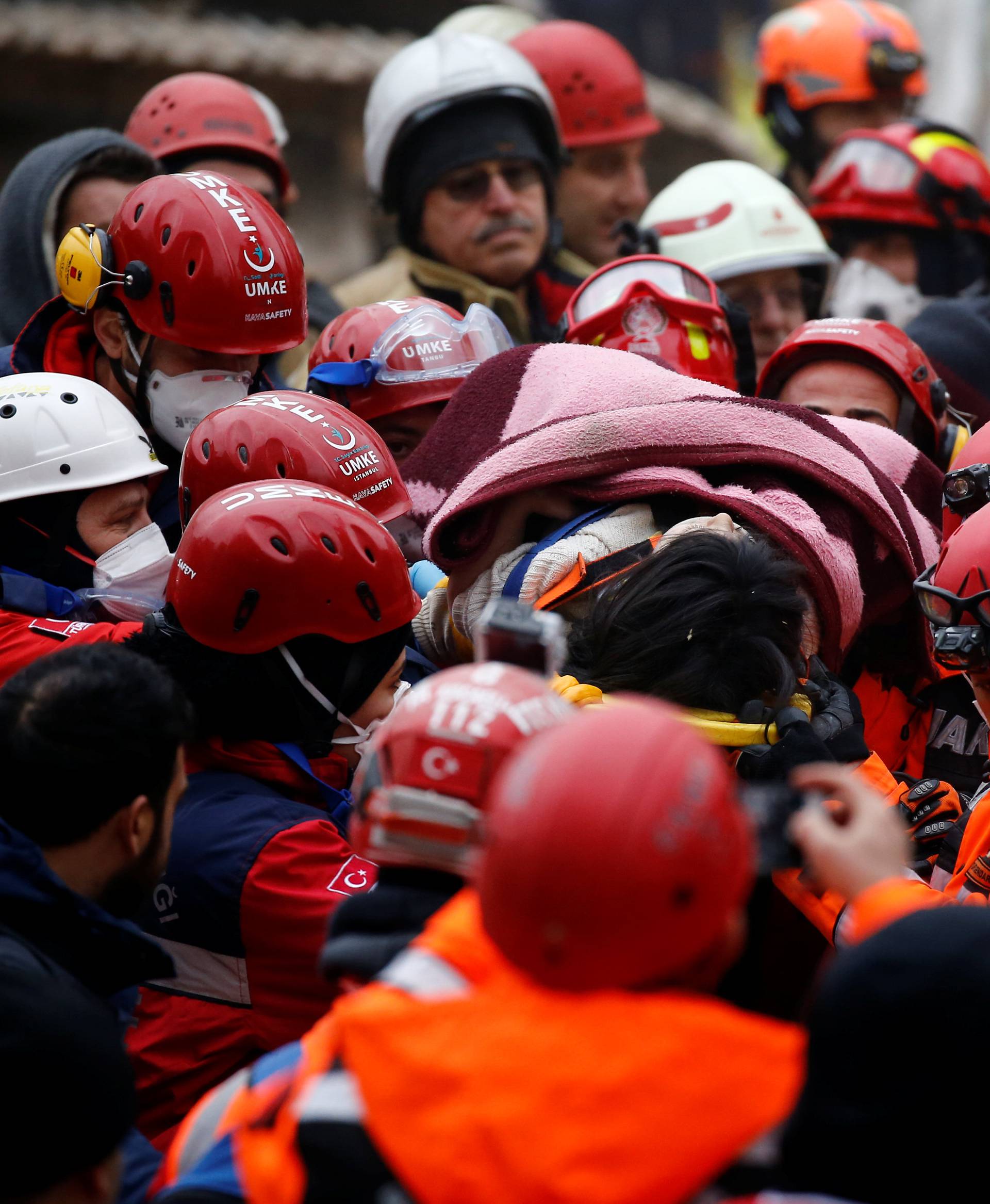 Site of a collapsed residential building in Istanbul