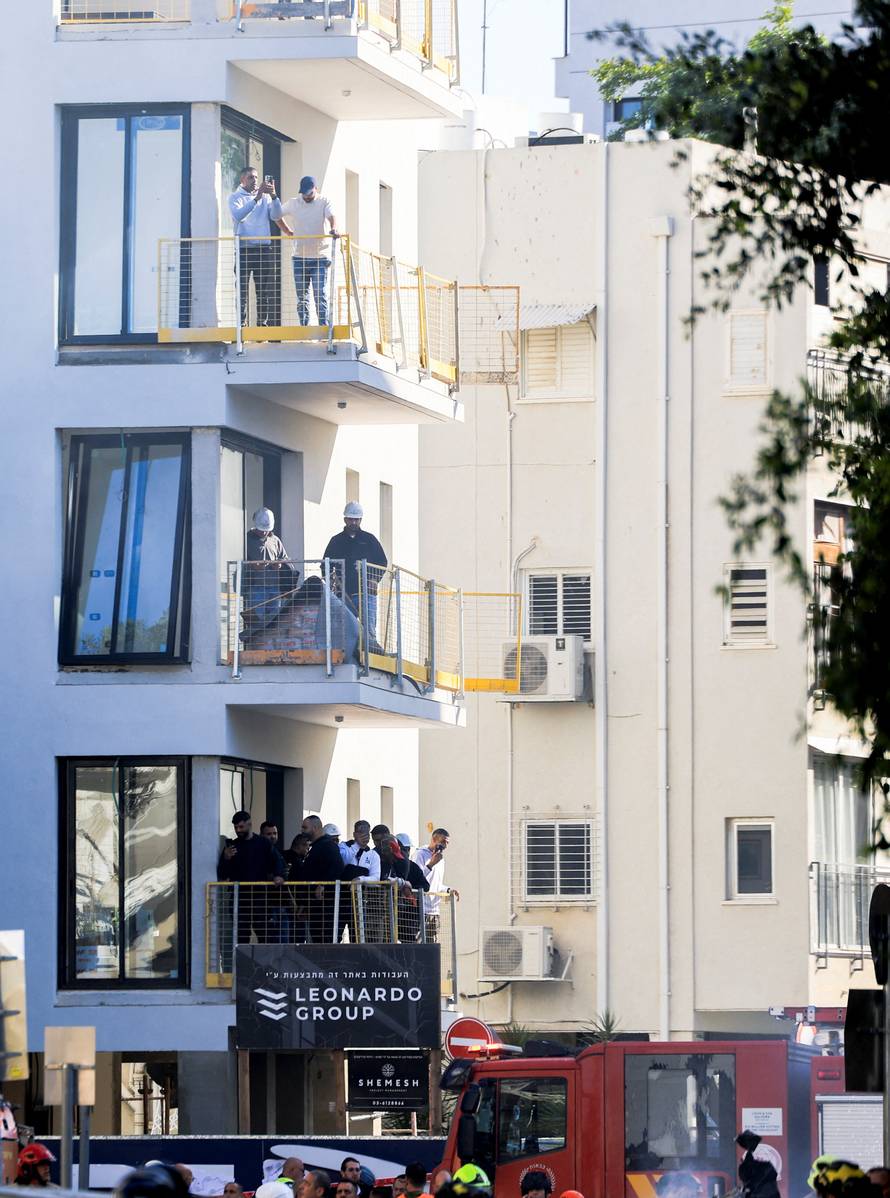 Aftermath of Iranian missile barrages in central Israel