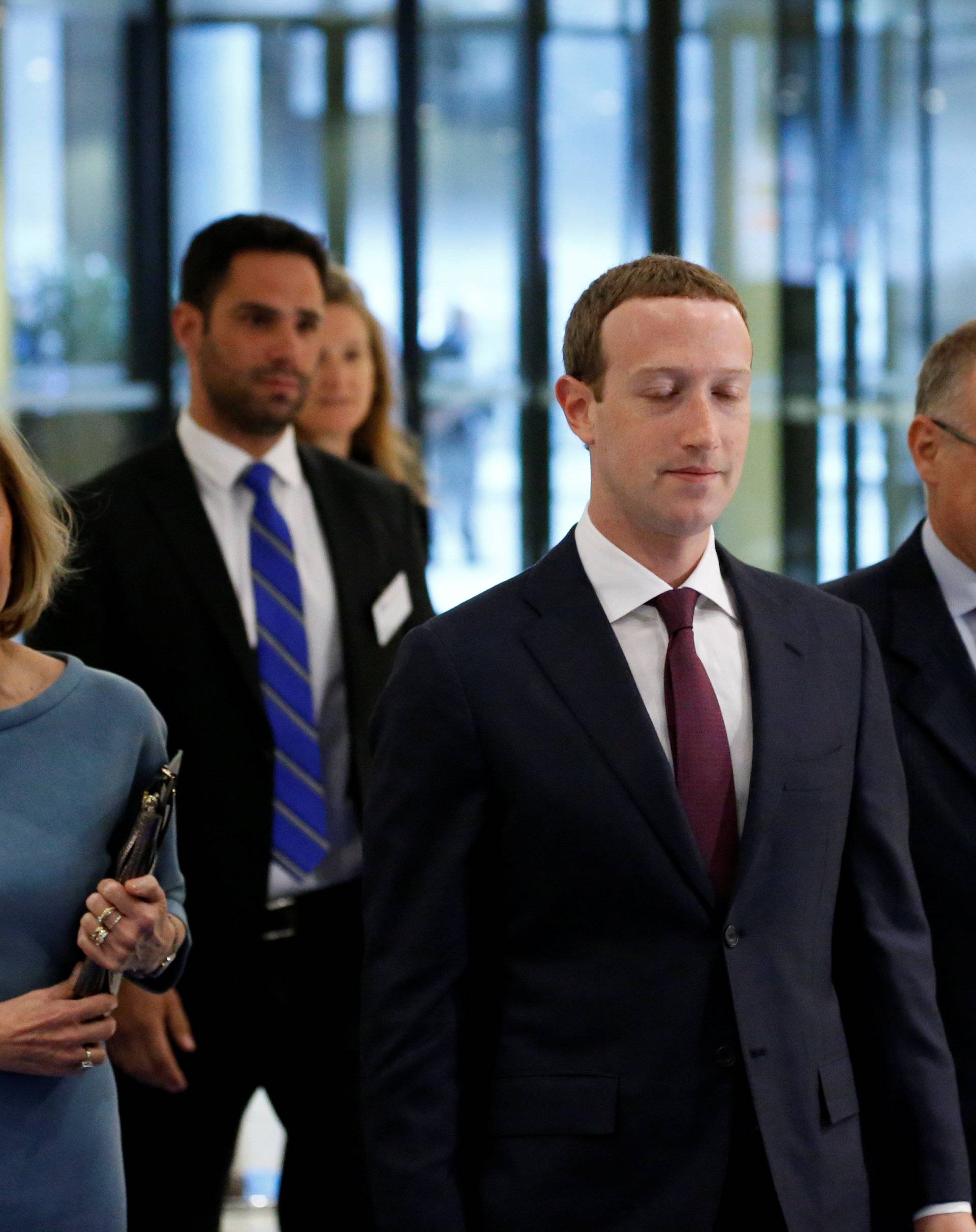 Facebook's CEO Mark Zuckerberg arrives at the European Parliament to answer questions in Brussels