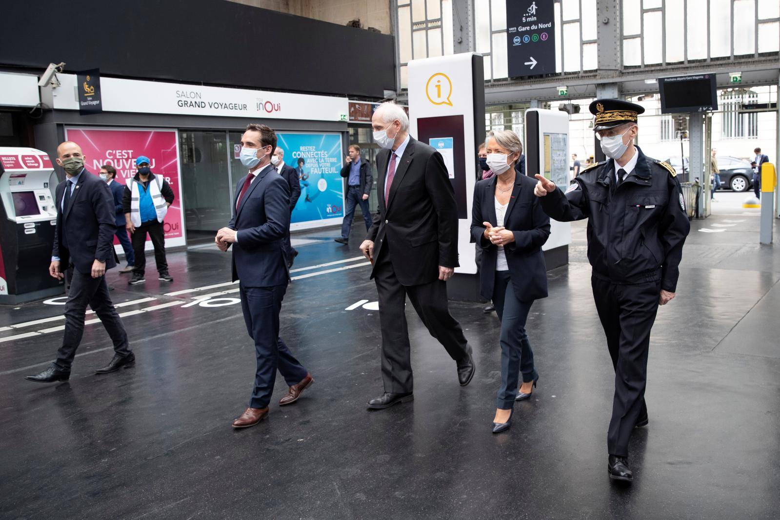 French Transport Ministers visit the Gare de l'Est train station in Paris