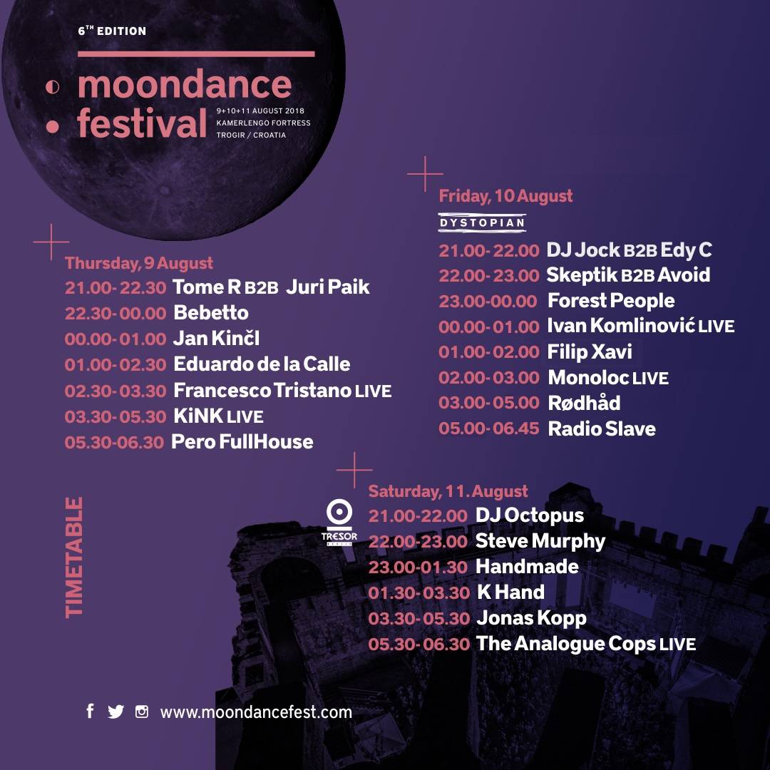 Moondance Festival je objavio satnicu po večerima
