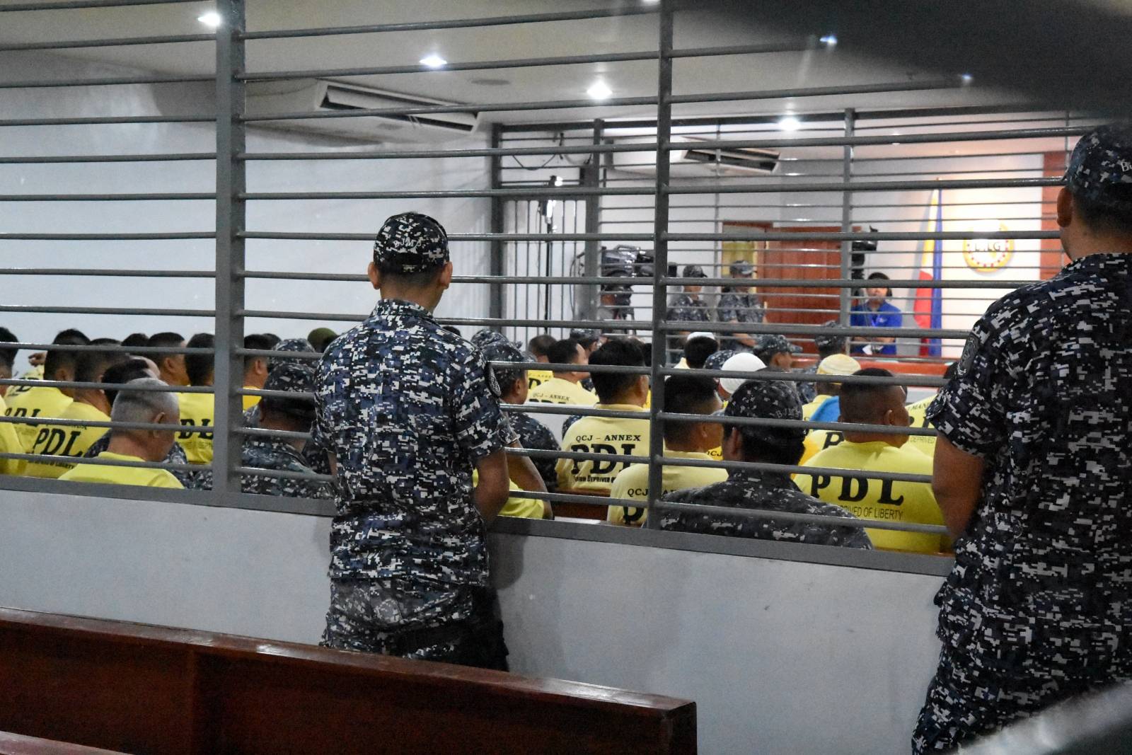 Some of the accused in the 2009 Maguindanao Massacre are seen attending the promulgation of the case, inside a prison facility in Taguig City