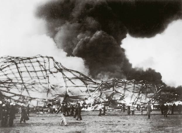 Wreckage of The German Zeppelin (airship) Hindenburg