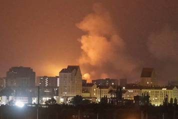 Russian drone and missile strike in Kyiv