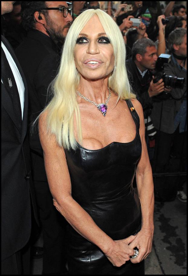 Donatella Versace posed in Milan