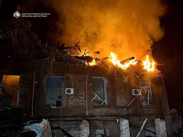 Russian missile and drone strike in Dnipro