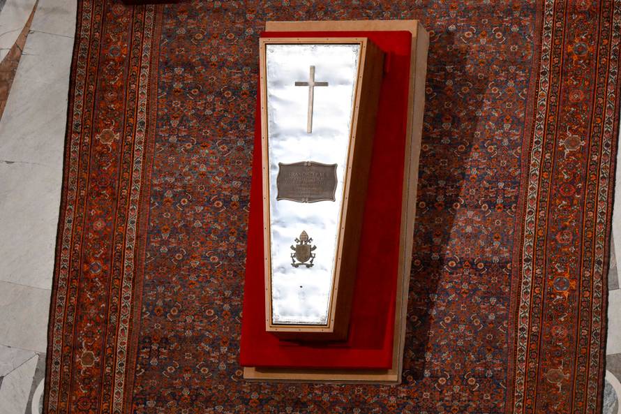 Casket of Pope Francis is sealed ahead of his funeral at the Vatican