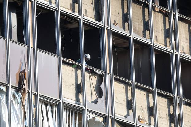 Zagreb: Radnici u Vjesnikovom neboderu