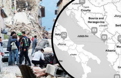 Pogledajte kartu: Ovi potresi razarali su Hrvatsku i okolicu