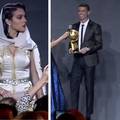 Ronaldo u svjetlucavom odijelu po nagradu, Georgina u marami