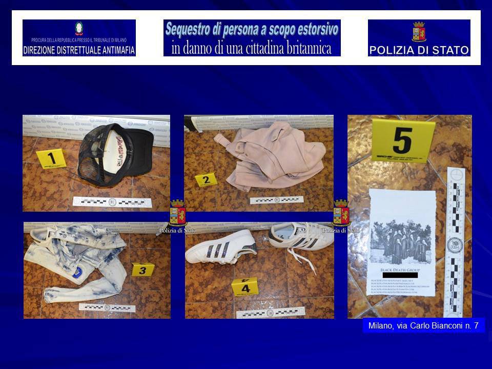 Italian Police handout shows items found at a fake studio where a British model was kidnapped