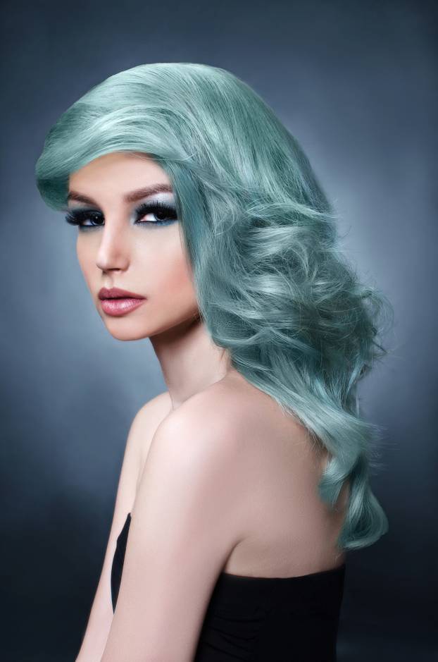 colored hair hat style beauty model