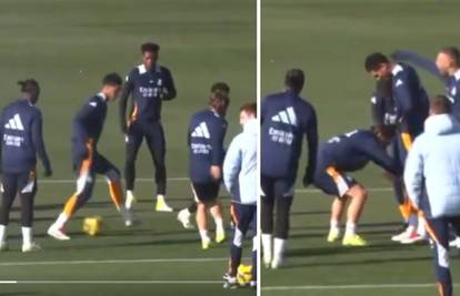 VIDEO Šou na treningu Reala: Modrić gurnuo loptu kroz noge Bellinghamu, onda ga 'sprdao'