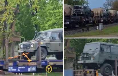 VIDEO Usred Osijeka prošlo 20-ak vagona s vojnim vozilima: 'Imala su britanske zastavice'