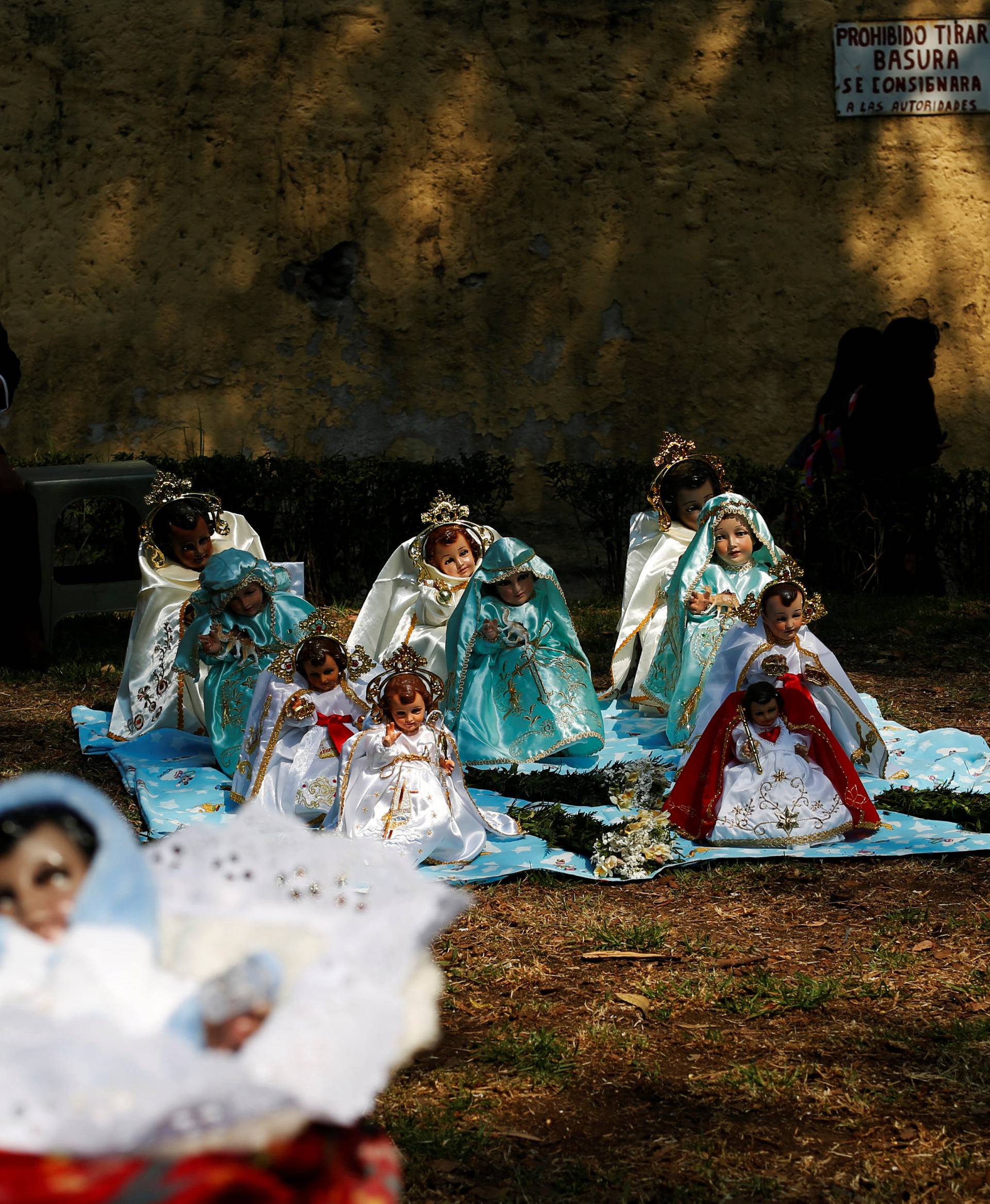 Dressed-up dolls representing baby Jesus are pictured during the annual Feast of Candelaria celebration in Mexico City